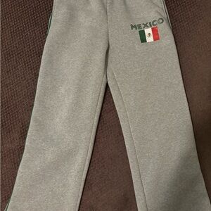 Women's Gray Track Pants with Mexico Flag